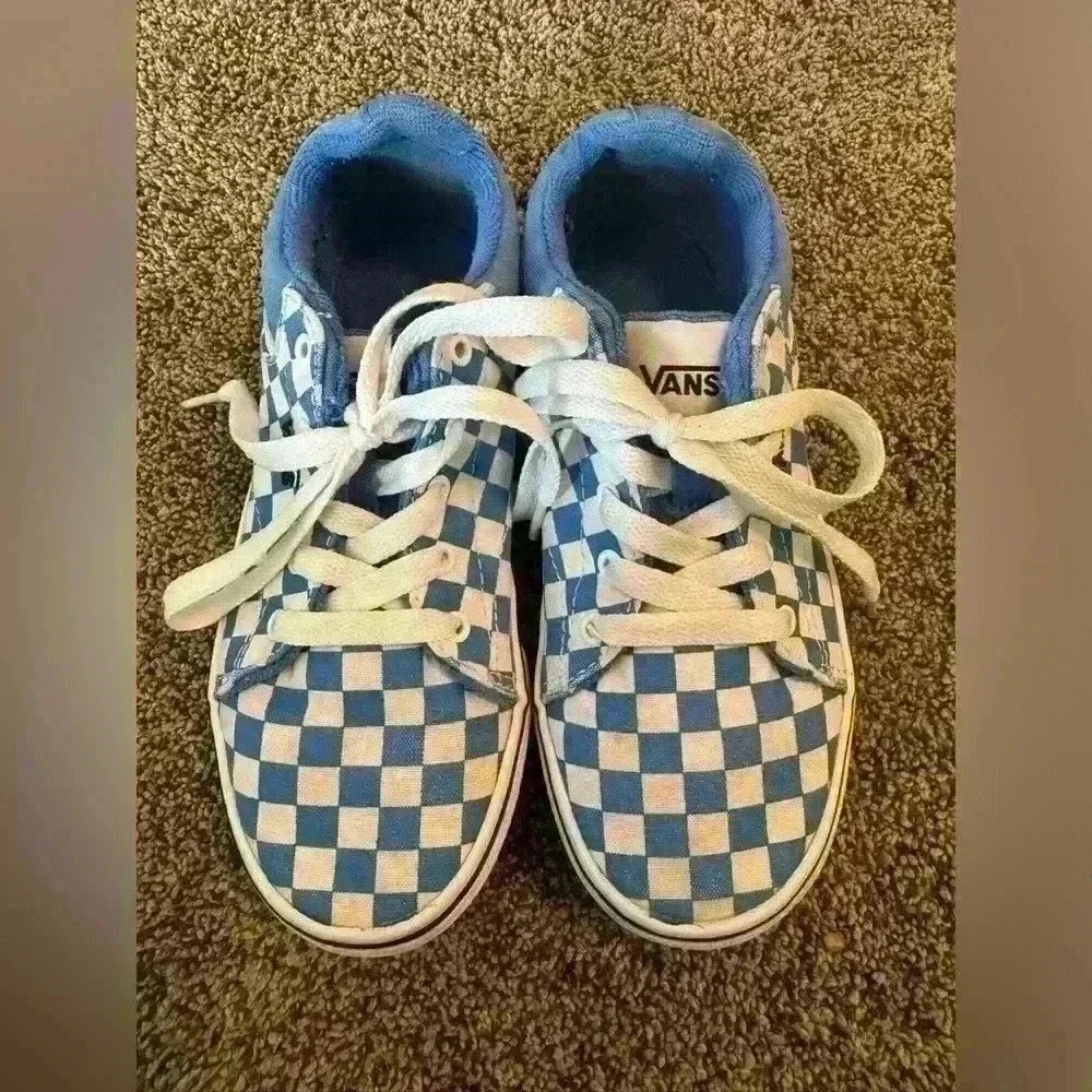 Vans shoes youth size 2 blue white